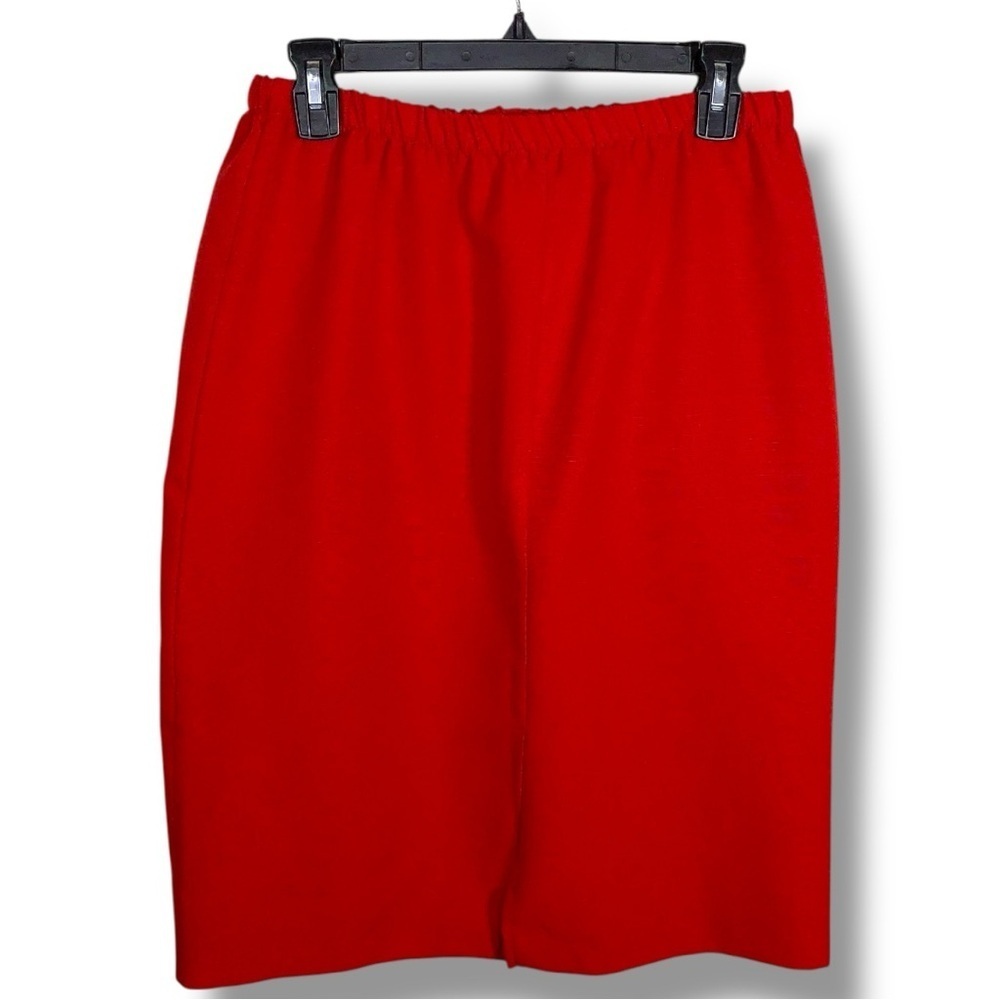 Vintage Size 16 Red Skirt Elastic Waistband Aline Classic